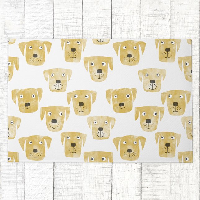 Tapete Padrão de Ouro Labrador de Retriever de Cachorro (Golden Labrador Retriever dog pattern doormat)