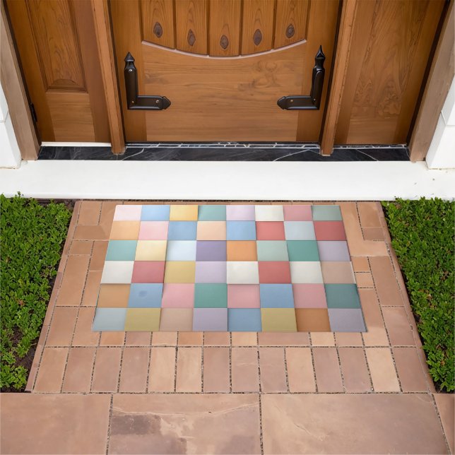 Tapete Padrão de parede do Azulejo Pastel abstrato (Ar livre)