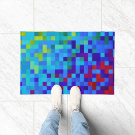 Tapete Padrão de pixel de 8 bits Vermelho Azul brilhante 