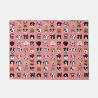 Tapete Padrão de Rosto de Cão de Natal