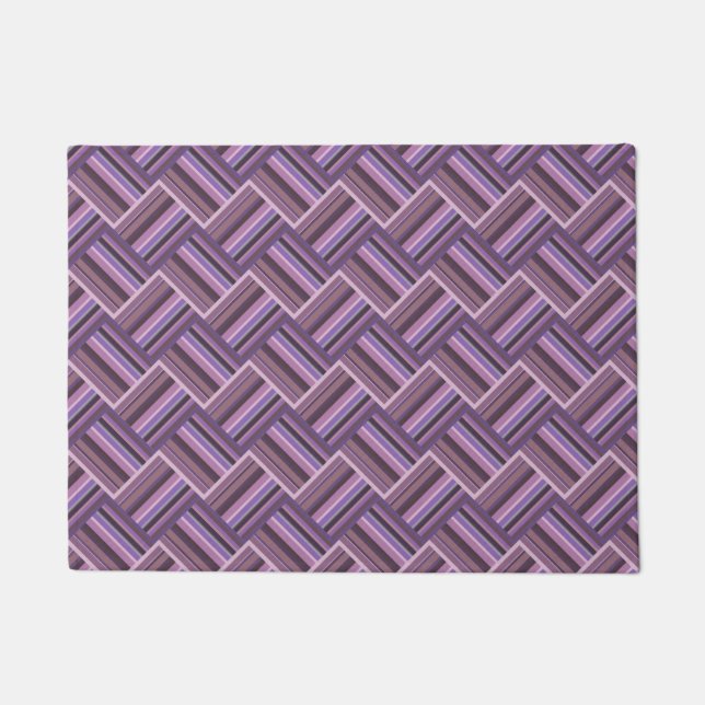 Tapete Padrão de tecelagem diagonal das faixas de Mauve (Frente)