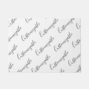 Tapete Padrão de Texto de Script Moderno Editável Preto
