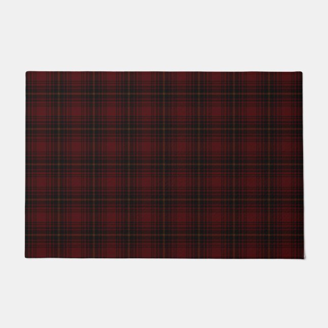 Tapete Padrão De Xadrez De Tartan Escocês Vermelho E Negr (Frente)