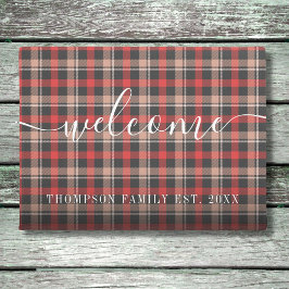 Tapete Padrão de Xadrez do Nome da Família do Script Eleg