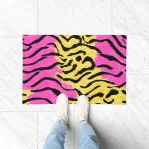 Tapete Padrão de Zebra Rosa-Brilhante