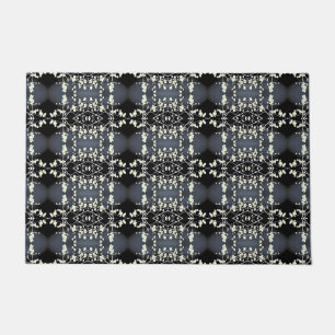 Tapete padrão decorativo preto e branco