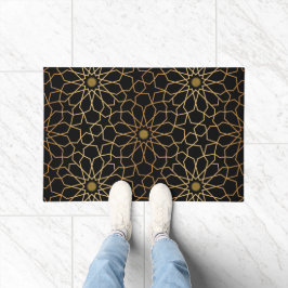 Tapete Padrão Dourado mediterrânico moderno marroquino