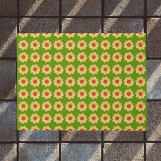 Tapete Padrão Floral Amarelo Dahlia em Verde