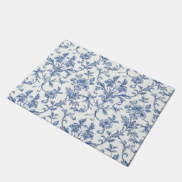 Tapete Padrão Floral Azul Toile de Jouy Francês Country