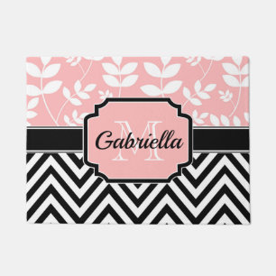 Tapete Padrão Floral & Chevron