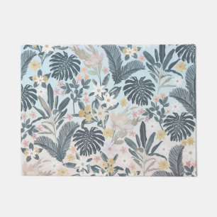 Tapete Padrão Floral de Folhagem Dourada de Cinzas Tropic