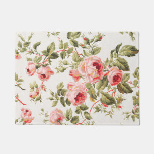 Tapete Padrão floral de rosas cor-de-rosa vintage