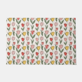 Tapete Padrão Floral de Tulipa Moderna Botânica Suave Pri