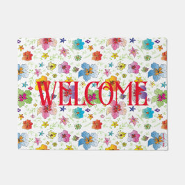 Tapete Padrão Floral Moderno Flor Bem-vindo
