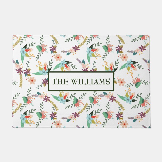 Tapete Padrão Floral Monograma (Frente)