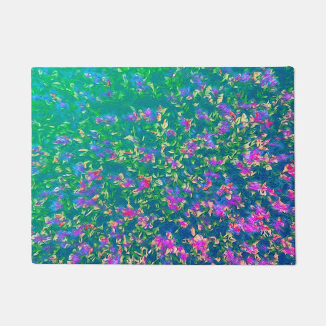 Tapete Padrão Floral Multicolorido Brilhante (Frente)