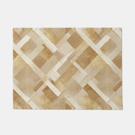 Tapete Padrão Geométrico Abstrato Dourado com Metálico