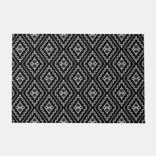 Tapete Padrão Geométrico de Roupa Moderna Negra