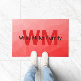 Tapete Padrão geométrico do gradiente vermelho Monograma