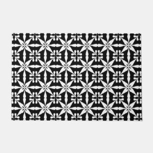 Tapete Padrão Ikat Star, Preto e Branco