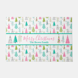 Tapete Padrão Mínimo Moderno da Árvore de Natal Rosa-Rosa