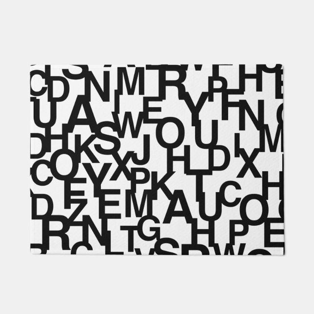 Tapete Padrão moderno, abstrato, confuso com letras (Frente)