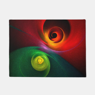 Tapete Padrão Moderno de Abstrato de Arte Yin Yang Verde 