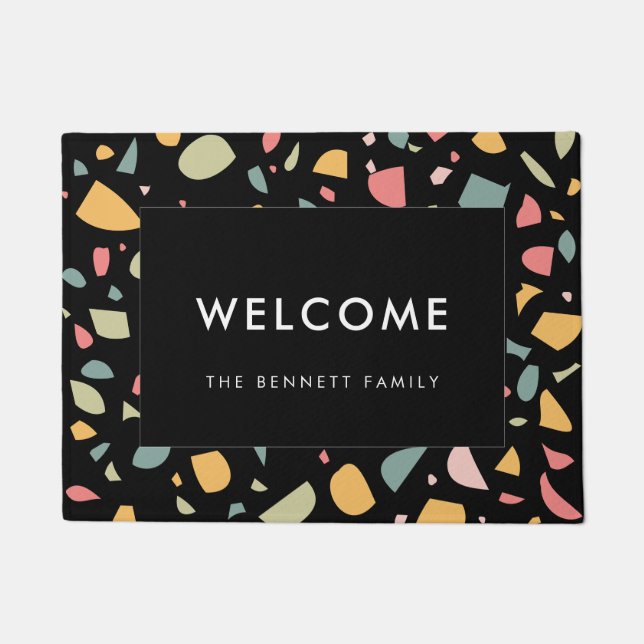 Tapete Padrão pastel moderno de terrazzo (Frente)