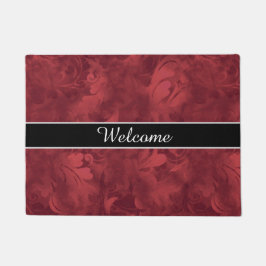 Tapete Padrão Personalizável De Pena Vermelha De Boas-Vin