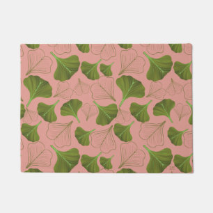 Tapete Padrão Rosa Folha Gingko Floral