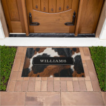 Padrão Rustic Western Cowhide com Nome