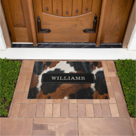 Tapete Padrão Rustic Western Cowhide com Nome