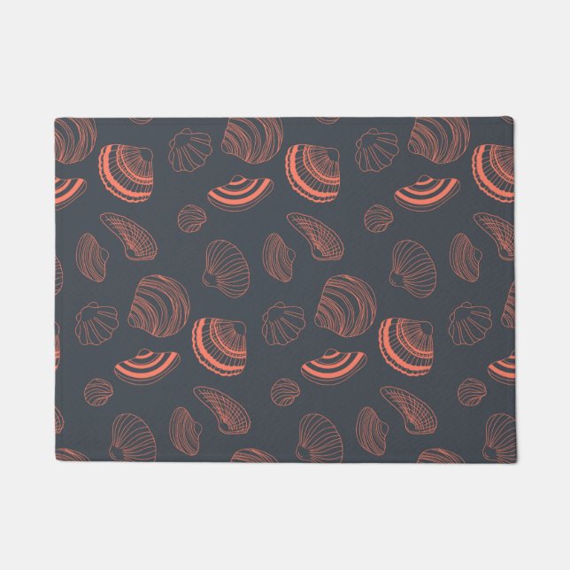 Tapete Padrão sem costura com conchas marinhas (Frente)