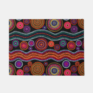 Tapete Padrão Tribal Colorido Moderno de Arte Dot Austra