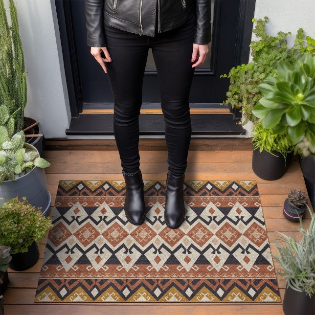 Tapete Padrão Tribal Moderno Amarelo de Mostarda (Criador carregado)