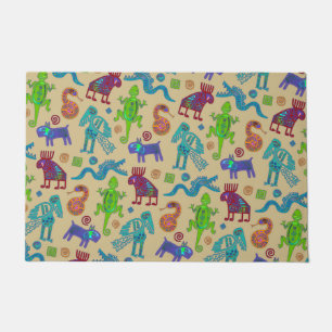 Tapete Padrão Tribal Primitivo da Cultura Mexicana Africa