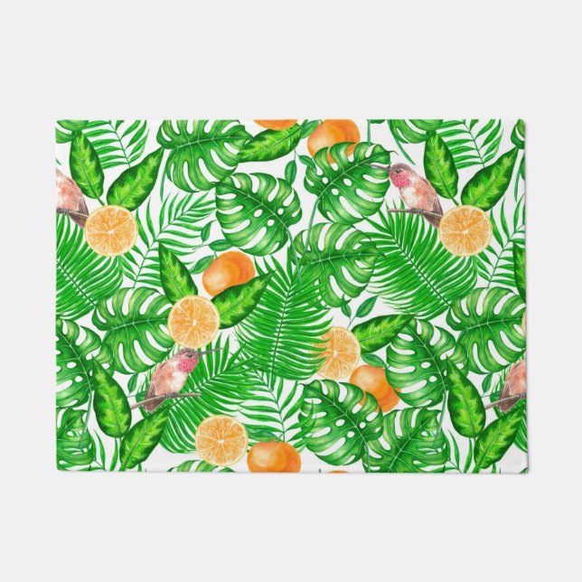 Tapete Padrão tropical, beija-flores II (Frente)