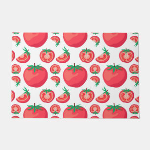 Tapete Padrão Vermelho De Tomate Tão Engraçado