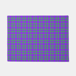 Tapete Padrão Xadrez Verde Roxo