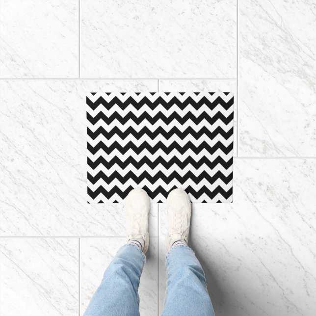Tapete Padrão Zigzag preto e branco, padrão Chevron (Interior)