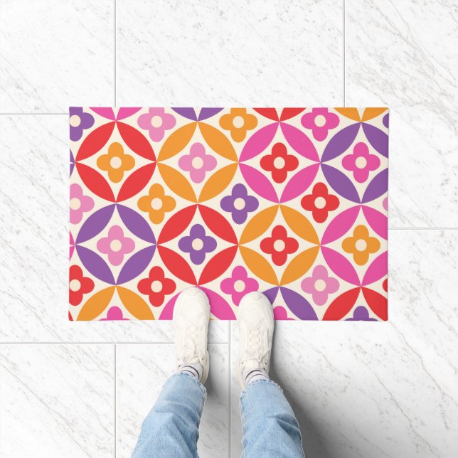 Tapete Padrões das flores retrorreflectoras nos círculos  (Interior)