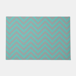 Tapete Padrões De Chevron Decorativos Leves Teal E Cinzas