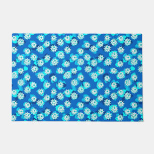 Tapete Padrões de lírio de água, Turquesa, Azul e Branco