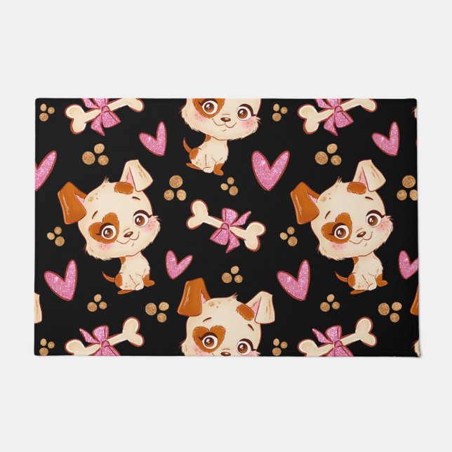 Tapete Padrões Pets Engraçados Puppy Lover (Frente)