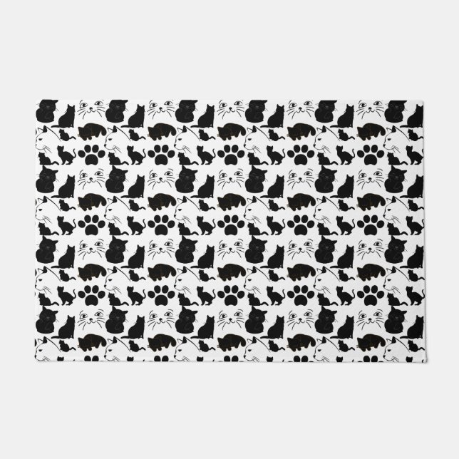 TAPETE PADRÕES PRETOS DE GATOS (Frente)