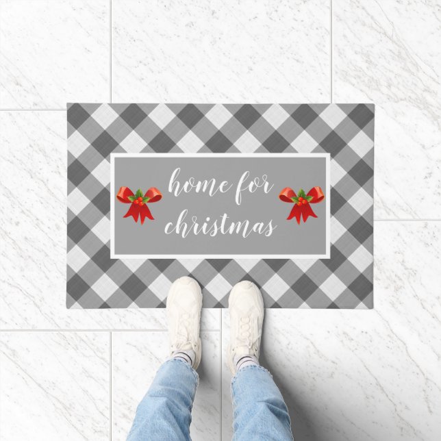 Tapete Página inicial do padrão Gingham da cinza para Nat (Interior)