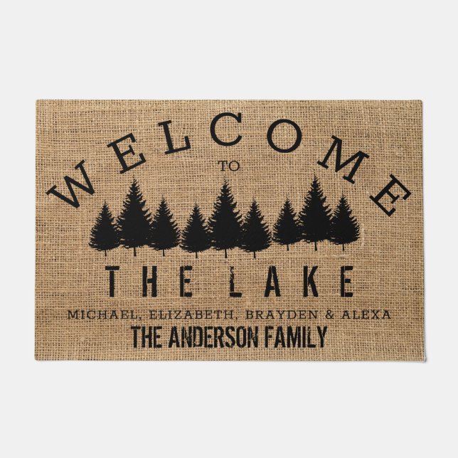 Tapete País Russo Bem-vindo ao Nome da Família Lake Doo (Frente)