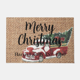 Tapete País vermelho Nome da família design no burlap