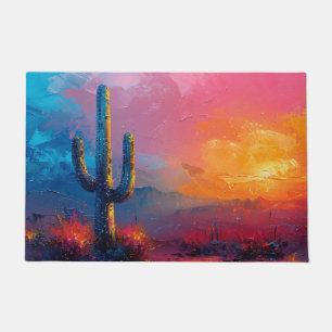 Tapete Paisagem Colorida do Deserto de Pintura de Cactus