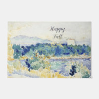 Paisagem em aquarela de outono com texto personali